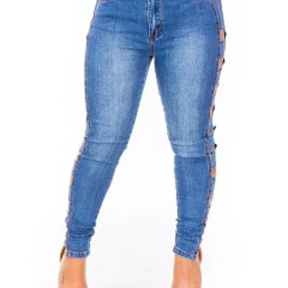 AMERICAN BAZI SIDE OUT JEANS - BLUE SIZE 2X (18) (NEW WITH TAGS) - Picture 2 of 4